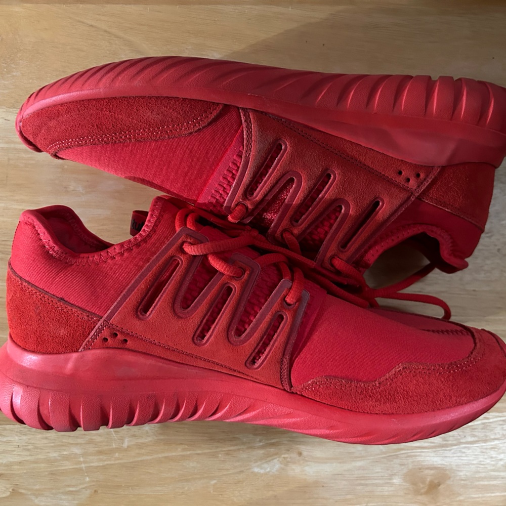 Red Addidas Tubular Nova, Size 10, Like New